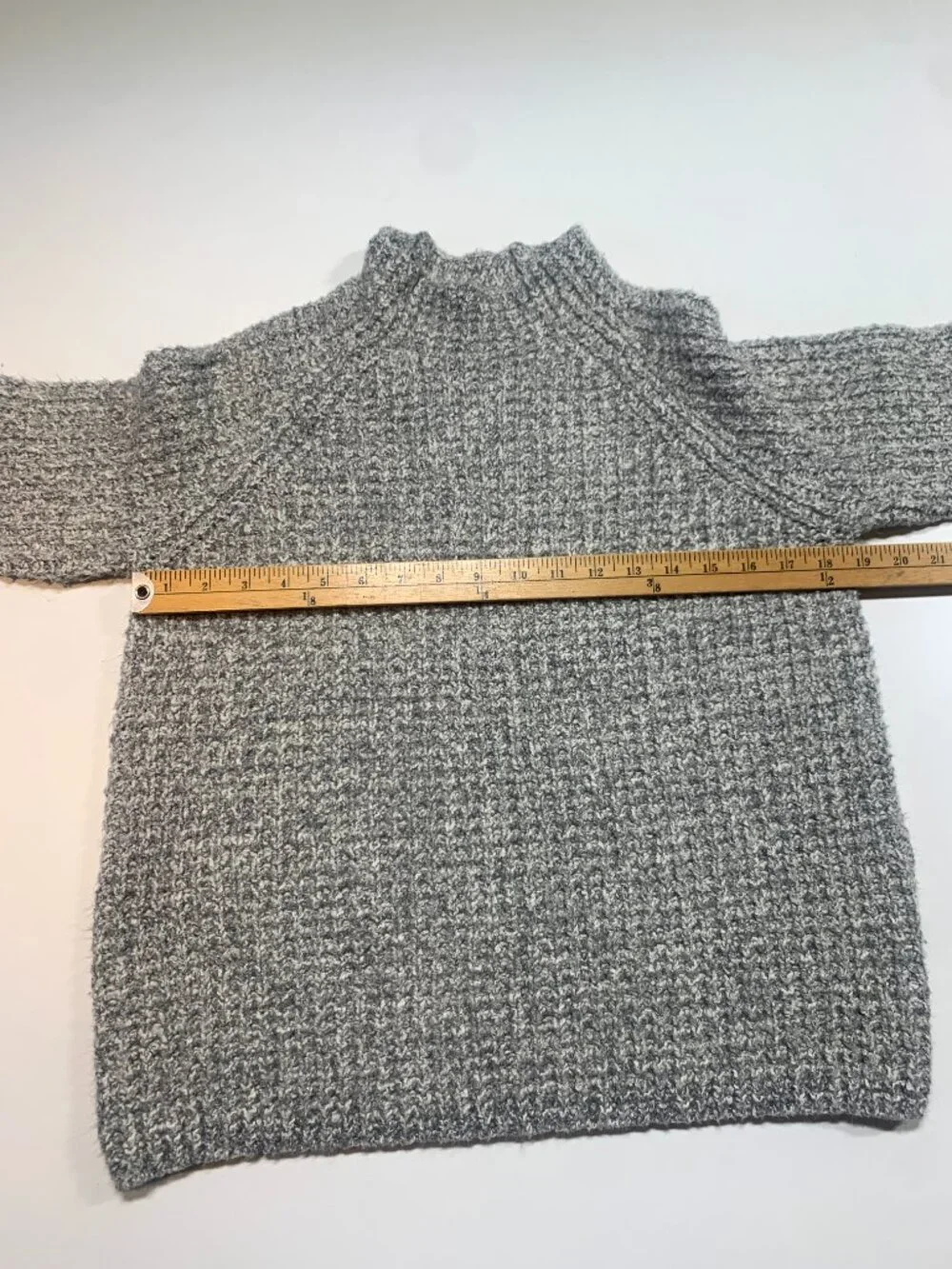 Denver Hayes Cozy Knit Mock Neck Sweater Grey Textured Pullover Size L - Picture 4 of 10